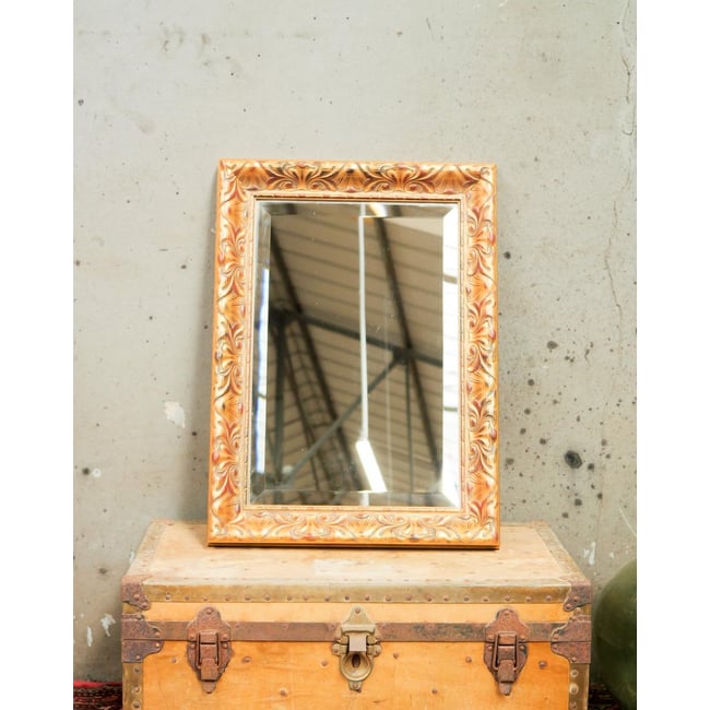 Miroir rectangulaire Georges N°1243 - Bon état Couleur doré <span itemprop=