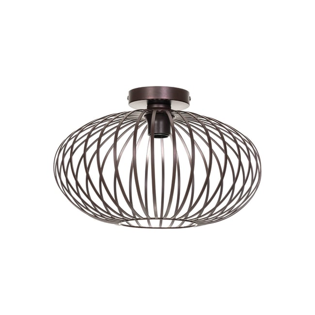 Plafonnier en métal vintage, Nahele Couleur brun café <span itemprop=