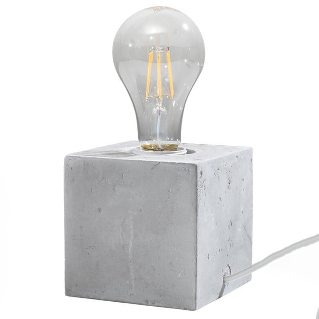 Lampe à poser Béton Gris E27 1 Ariz Couleur gris <span itemprop=
