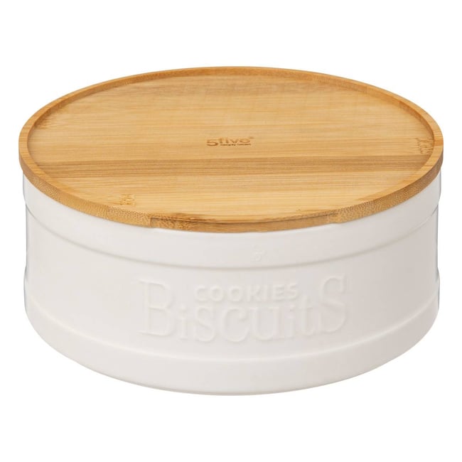 Boîte biscuits Céramique NATURÉO Couleur blanc <span itemprop=