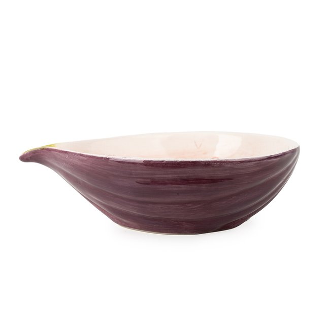 Fig Shaped Ceramic Serving Bowl, purple, SO'HOME