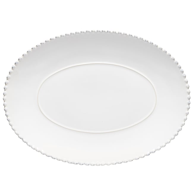Plat Ovale Pearl Couleur blanc <span itemprop=