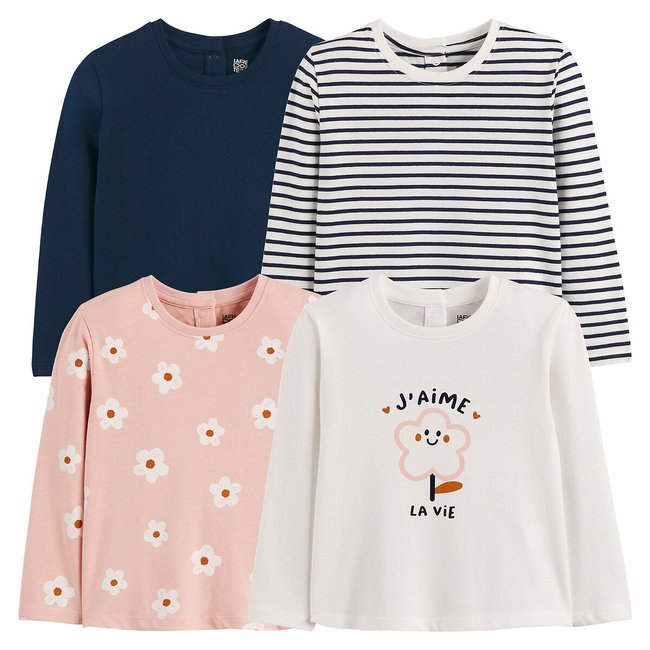 4er-Pack langärmelige Shirts bunt <span itemprop=