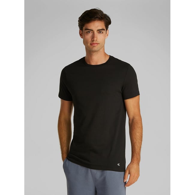 Lot de 3 t-shirts col ronds blanc + gris + noir <span itemprop=