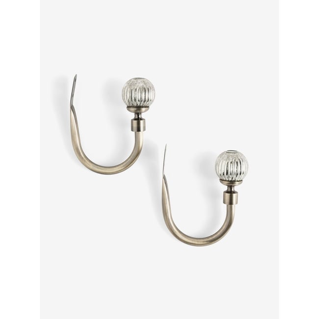 Embrasses à rideaux en verre, lot de 2 lait antique <span itemprop=