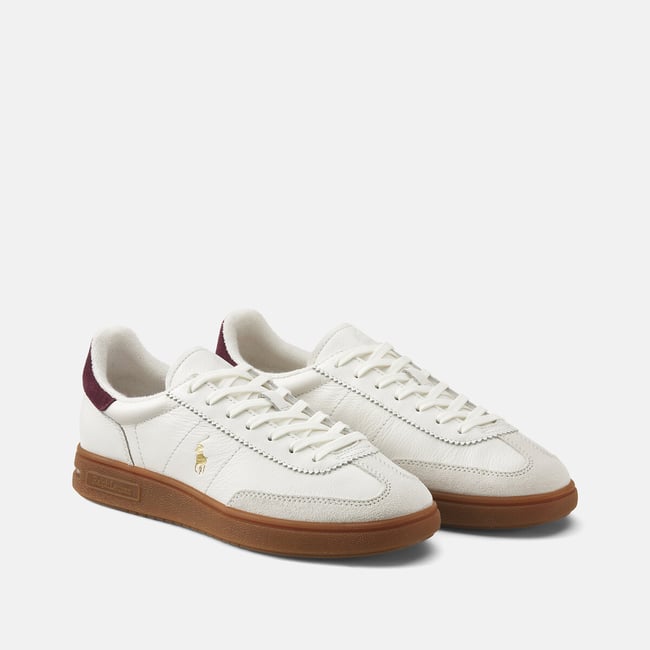 Baskets en cuir, Bedford PP blanc/bordeaux <span itemprop=