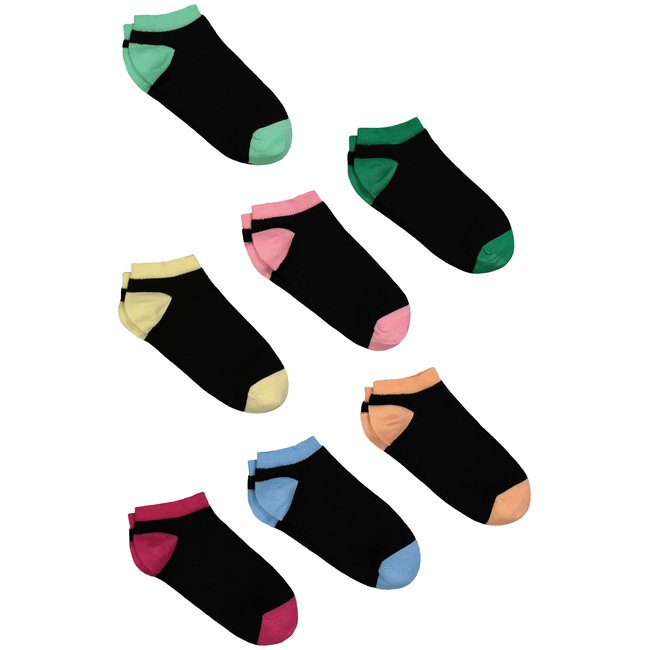 Socquettes sneakers, lot de 7 noir <span itemprop=