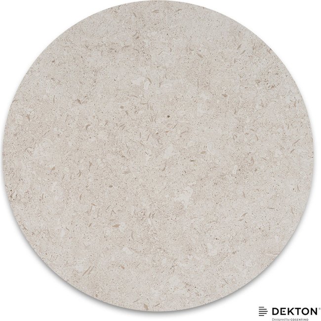 Plateau de table rond en pierre 80x80 cm Couleur crème doux marbré <span itemprop=
