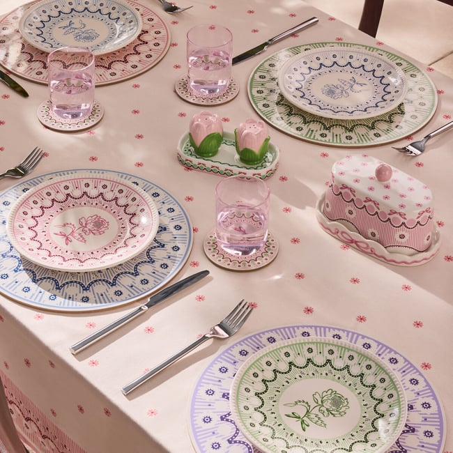 Set of 4 Spitalfields Silk Assorted Side Plates, multi-coloured, CATH KIDSTON