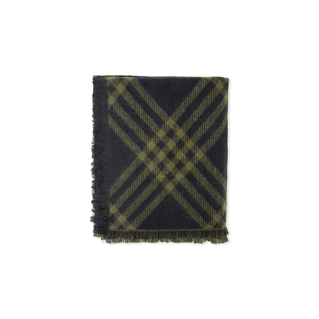 Echarpe à motifs BAPTISTE kaki olive <span itemprop=