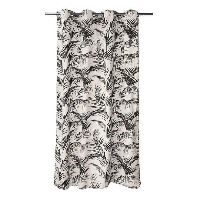 Cortina estampada con ojales, Faustin natural/negro <span itemprop=