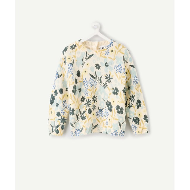 Floral Print Jumper, ecru , TAPE A L'OEIL