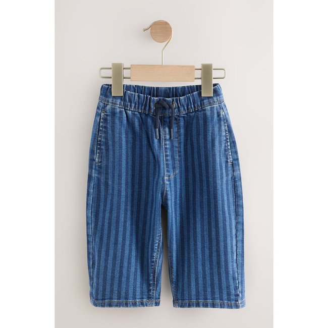 Jean large à enfiler rayures bleu foncé <span itemprop=