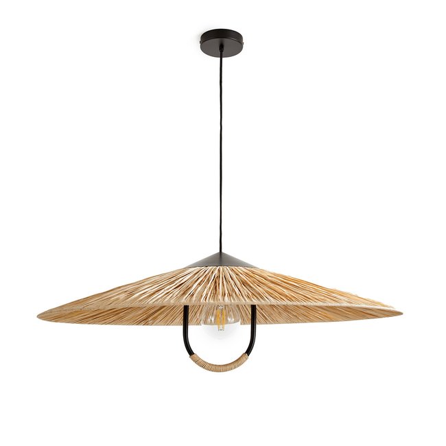 Super Tanguy Metal & Raffia Ceiling Light natural/black MAMA SHELTER X LA REDOUTE INTERIEURS