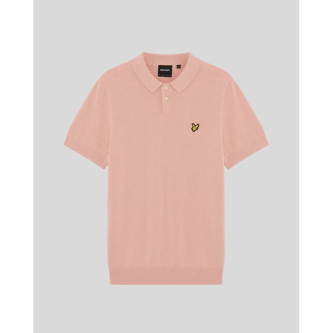 Polo en coton en maille rose pamplemousse <span itemprop=
