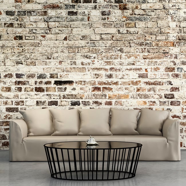 Papier peint intissé panoramique Impressive Facade Couleur beige <span itemprop=