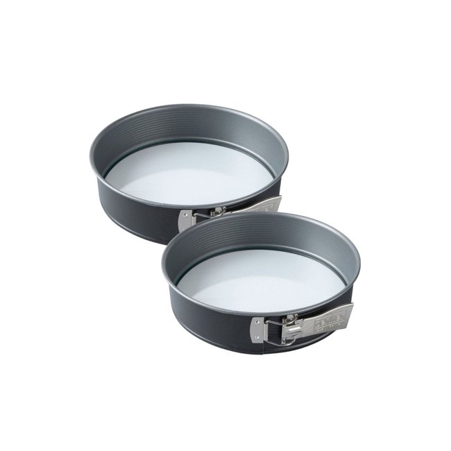 Lot de 2 moules à gâteaux 26/26 cm en acier ENERGY gris <span itemprop=