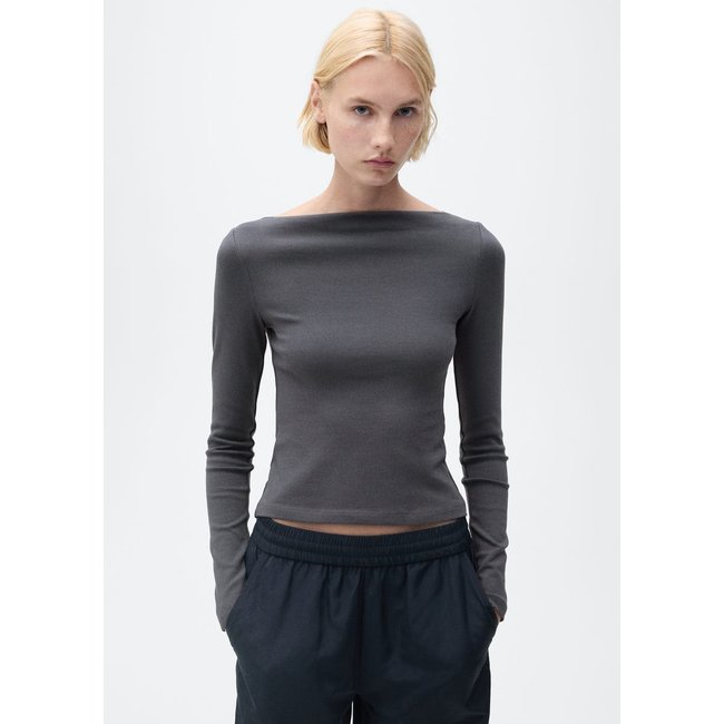 T-shirt col bateau coton - MANGO