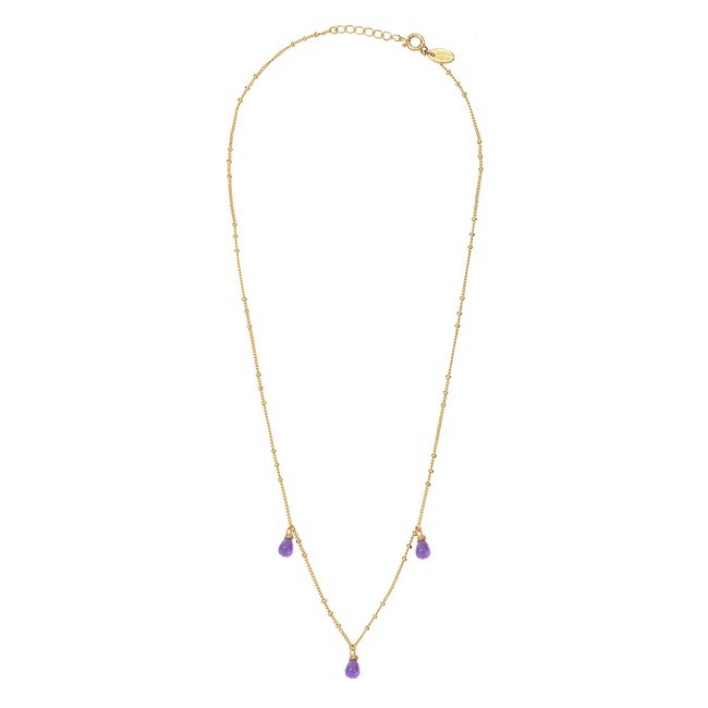 Collier danaé améthyste violet <span itemprop=