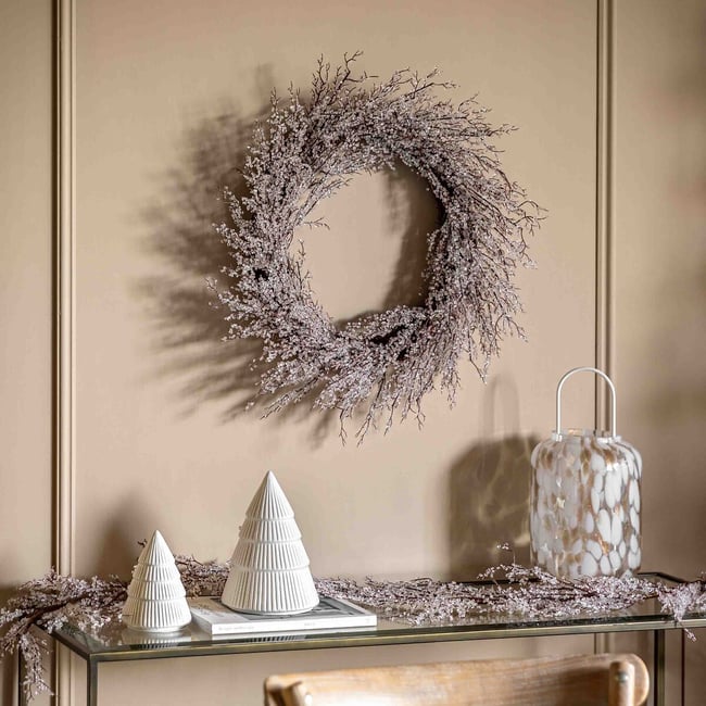 60cm Frosted Twig Wreath, brown              , ÉDITÉ