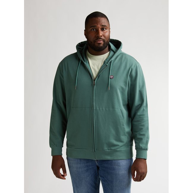 Cardigan grande taille décontracté victoria vert oil green <span itemprop=