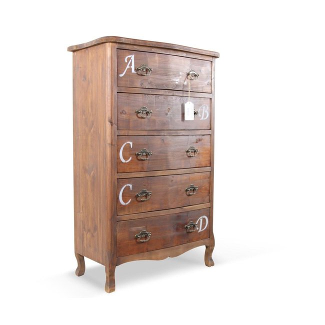 Chiffonnier 5 tiroirs Couleur marron <span itemprop=