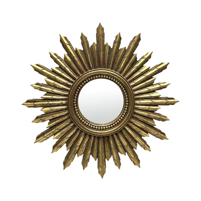 Miroir soleil 30cm Couleur or <span itemprop=