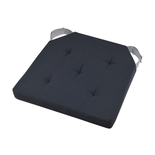 Lot de 4 galettes de chaise Duo velcro 38x38 Anthracite souris v002229 <span itemprop=