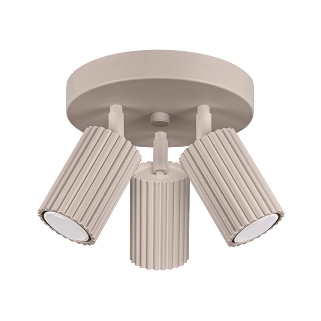 Plafonnier Aluminium Taupe GU10 3 Karbon Couleur marron <span itemprop=