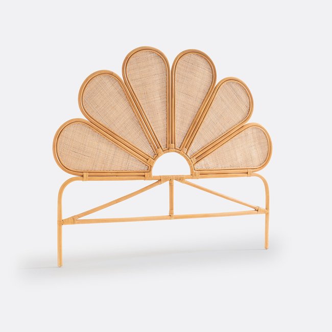 Tête de lit vintage en rotin, Flores Couleur naturel <span itemprop=