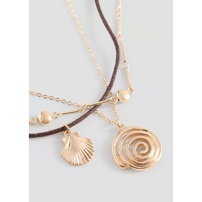 Collier multichaînes à perles or <span itemprop=