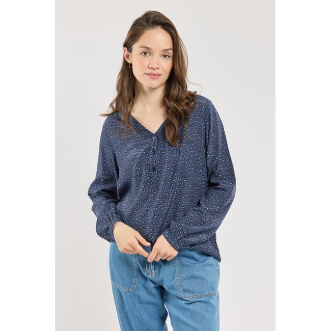 Blouse imprimée - cupro imprimé léo <span itemprop=