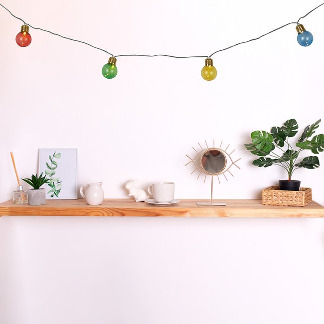 Outdoor Multicolour Solar String Lights, gold-coloured, SO'HOME