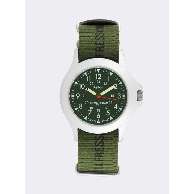 Montre Solaire Field kaki Kelton x Ines de la Fressange Paris khaki <span itemprop=