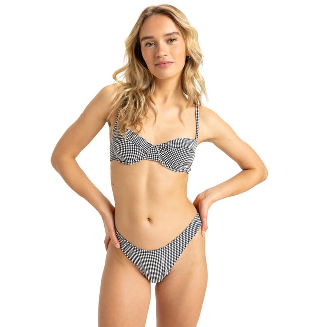 Bas de maillot de bain cheeky GINGHAM. noir anthracite <span itemprop=
