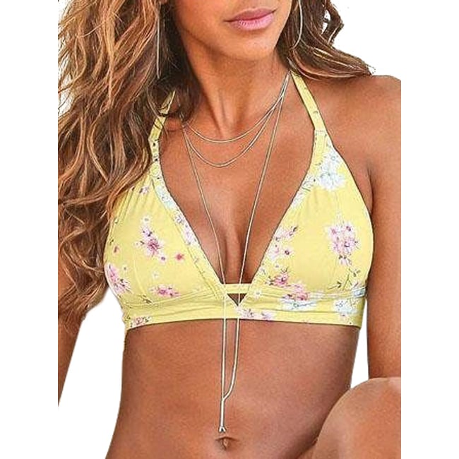 Haut maillot de bain triangle Sunseeker jaune A-B jaune <span itemprop=
