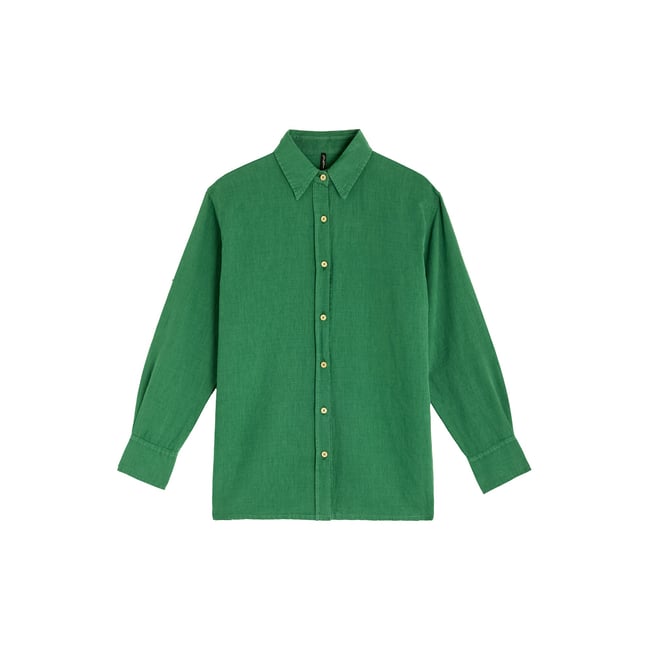 Chemise LIN KASMIR vert <span itemprop=
