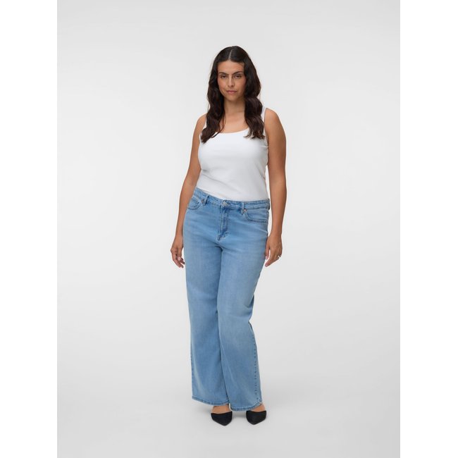 Jean À Coupe Large light blue denim <span itemprop=