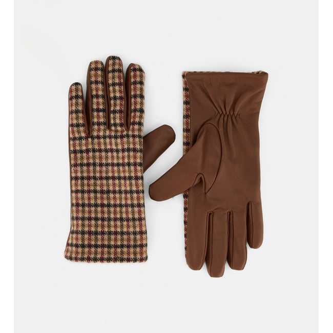 Paire de gants bi matière calel cuir et laine - GALERIES LAFAYETTE