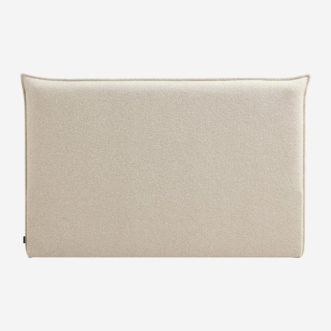 Tête de lit en tissu bouclette JUPITER ll Couleur beige <span itemprop=