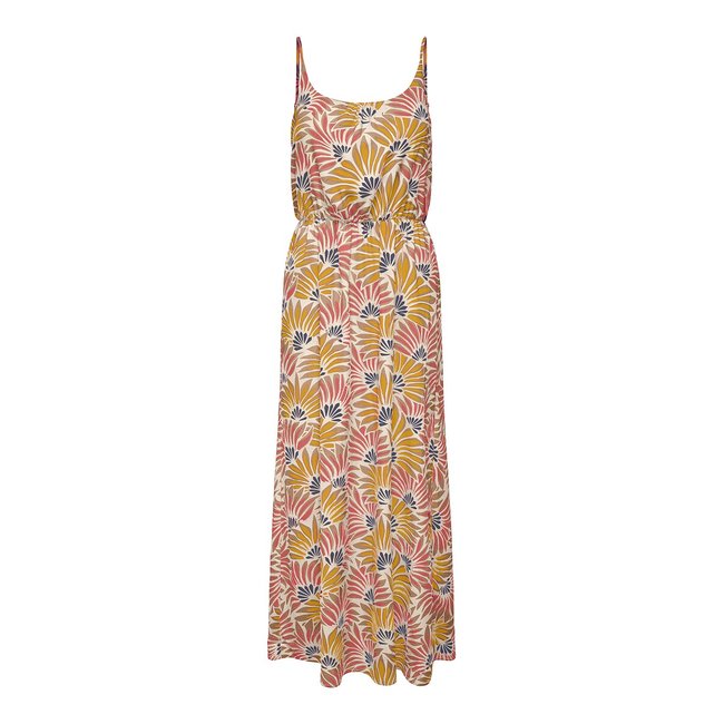 Vestido largo con tirantes estampado multicolor <span itemprop=
