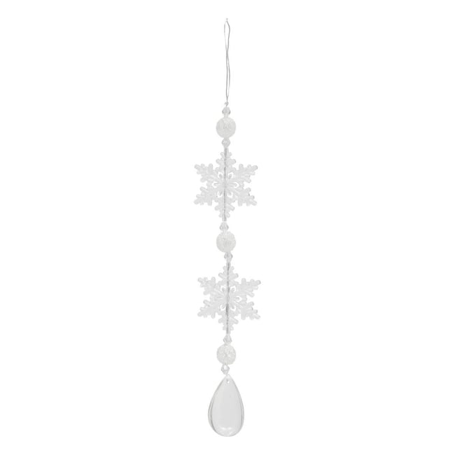 Décoration de sapin flocons blanc 25cm Couleur transparent <span itemprop=