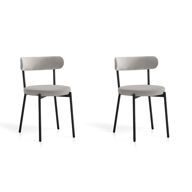 Lot de 2 chaises tissu et métal, DETROIT - HISPANOHOGAR