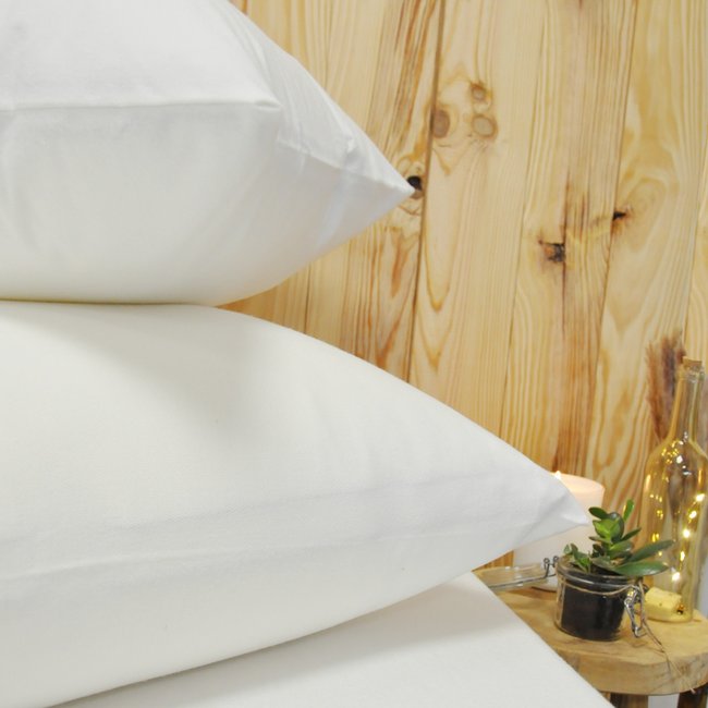 Protège oreiller Essentielle - Molleton 100% coton Couleur blanc <span itemprop=