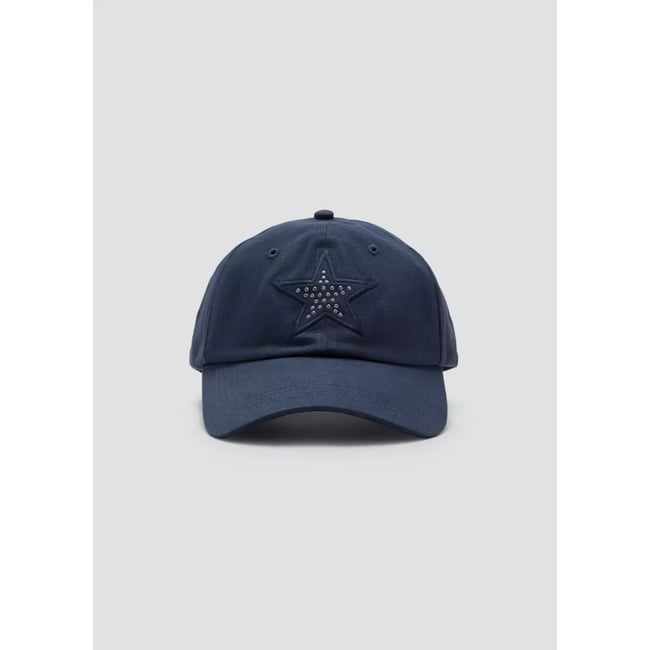 Casquette effet usé à clous bleu nuit <span itemprop=
