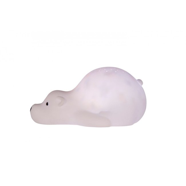 Veilleuse projecteur ours en velours - BJORN Couleur blanc <span itemprop=