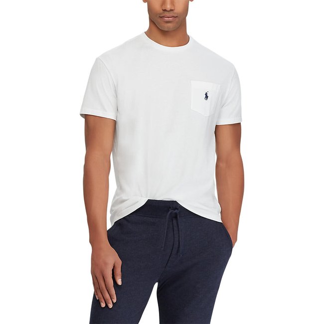Camiseta de cuello redondo con bolsillo, de punto de algodón - POLO RALPH LAUREN