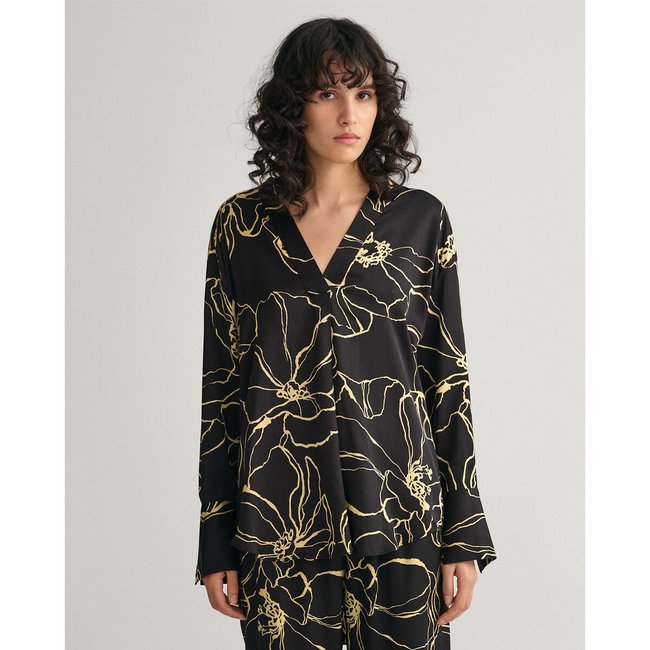 Bedruckte Bluse schwarz bedruckt <span itemprop=