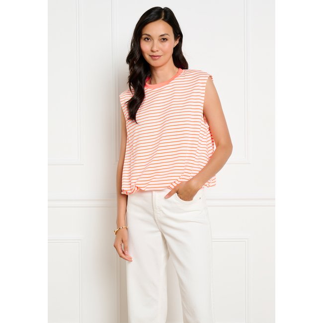 Top boule sans manches fluo coral <span itemprop=