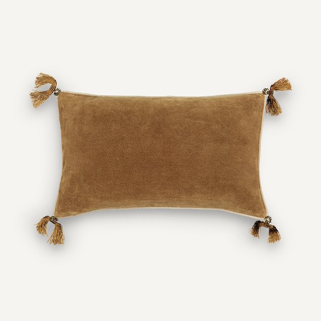 Funda de cojín de terciopelo, Javea bronce <span itemprop=